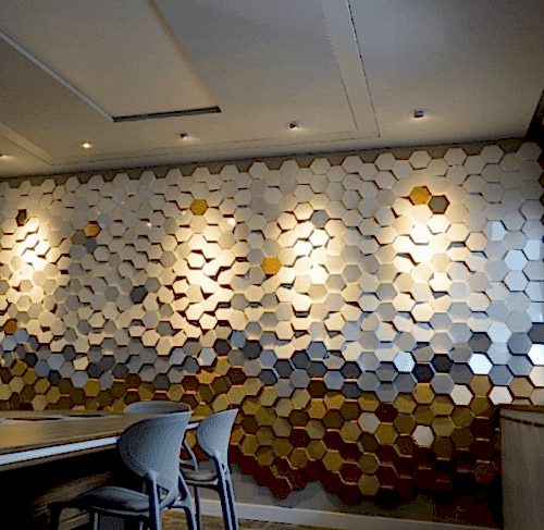  - PH-2 Altıgen Form PVC Panel - Gri